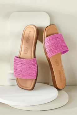 Soft Surroundings Seychelles Palms Perfection Woven Slide| Shoes