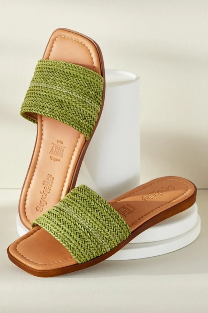 Soft Surroundings Seychelles Palms Perfection Woven Slide| Shoes