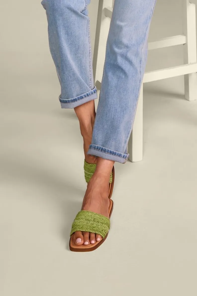 Soft Surroundings Seychelles Palms Perfection Woven Slide| Shoes