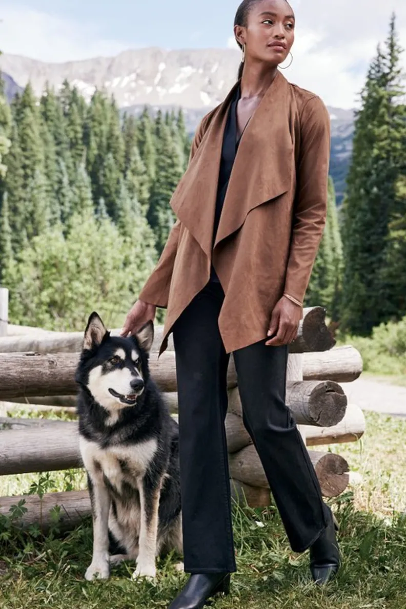 Soft Surroundings Shape Drape Faux Suede Jacket| Toppers|Jackets & Coats