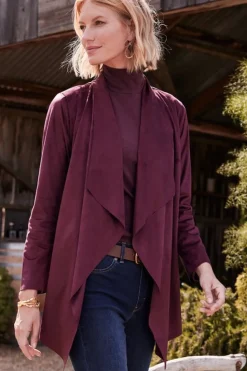 Soft Surroundings Shape Drape Faux Suede Jacket| Toppers|Jackets & Coats