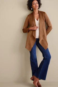 Soft Surroundings Shape Drape Faux Suede Jacket| Toppers|Jackets & Coats