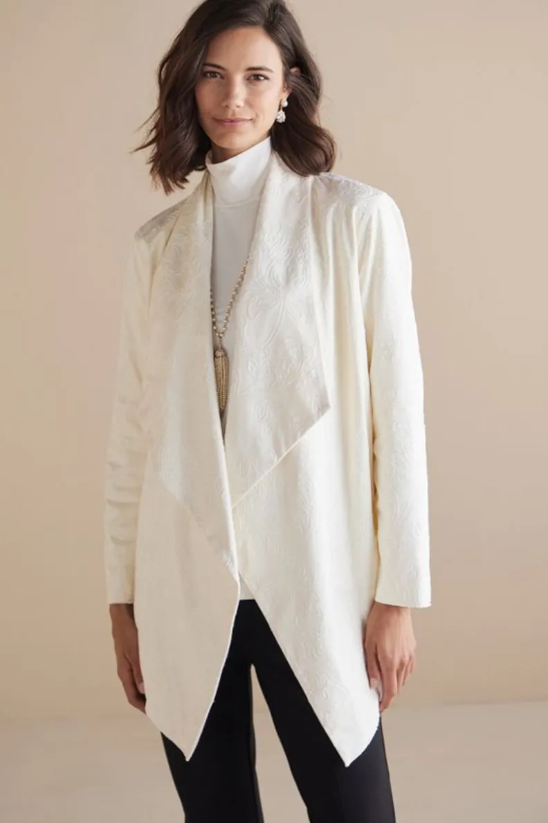 Soft Surroundings Shape Drape Faux Suede Jacket| Toppers|Jackets & Coats