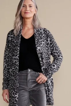 Soft Surroundings Sibyl Cashmere Printed Cardigan| Tops|Sweaters & Cardigans