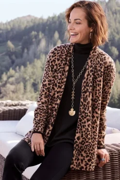 Soft Surroundings Sibyl Cashmere Printed Cardigan| Tops|Sweaters & Cardigans