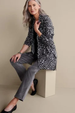 Soft Surroundings Sibyl Cashmere Printed Cardigan| Tops|Sweaters & Cardigans