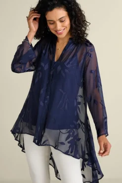 Soft Surroundings Silk Convertible Shirt & Cami| Tops