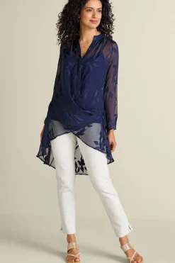 Soft Surroundings Silk Convertible Shirt & Cami| Tops