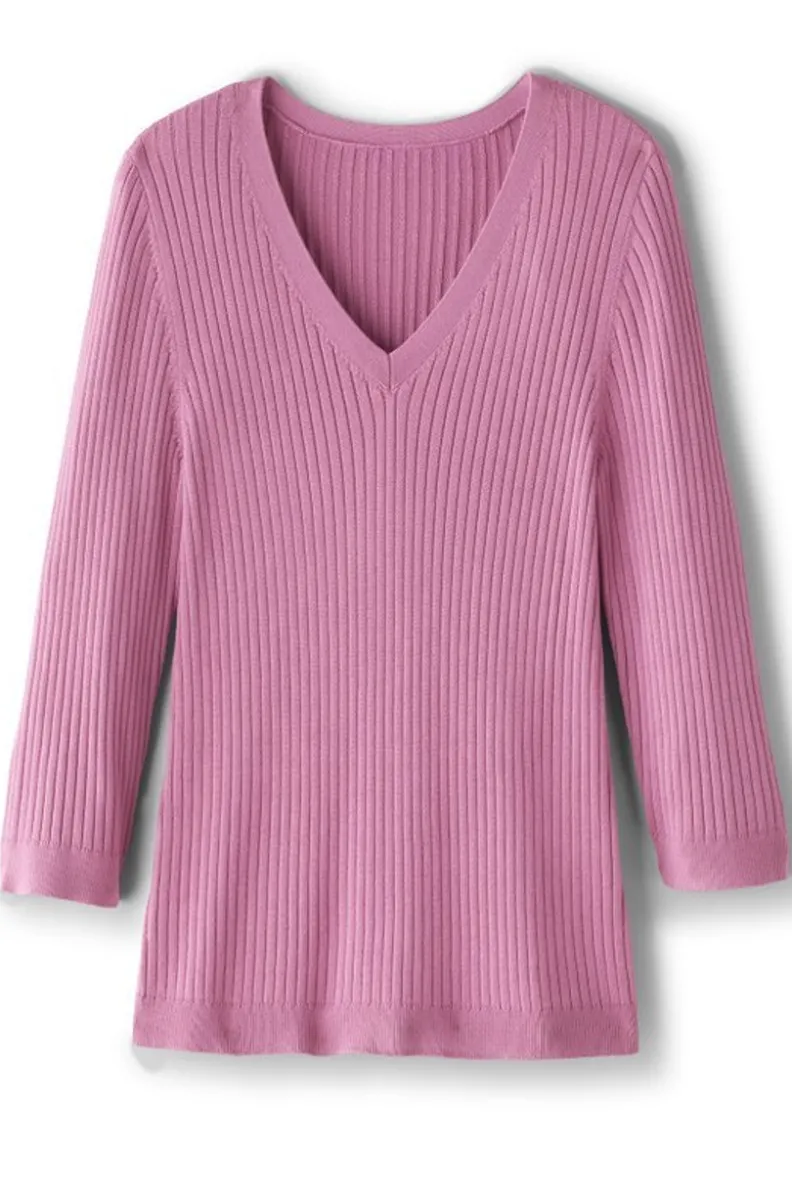 Soft Surroundings Soft Essential Ribbed Linnie Sweater| Sweaters & Cardigans