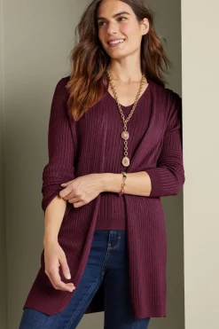 Soft Surroundings Soft Essential Ribbed Long Cardi| Tops|Sweaters & Cardigans