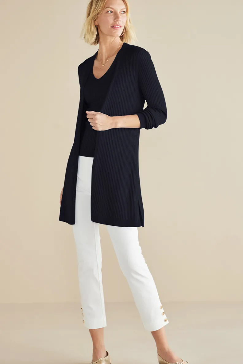 Soft Surroundings Soft Essential Ribbed Long Cardi| Tops|Sweaters & Cardigans