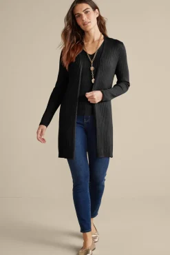 Soft Surroundings Soft Essential Ribbed Long Cardi| Tops|Sweaters & Cardigans
