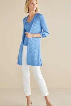 Soft Surroundings Soft Essential Ribbed Long Cardi| Tops|Sweaters & Cardigans