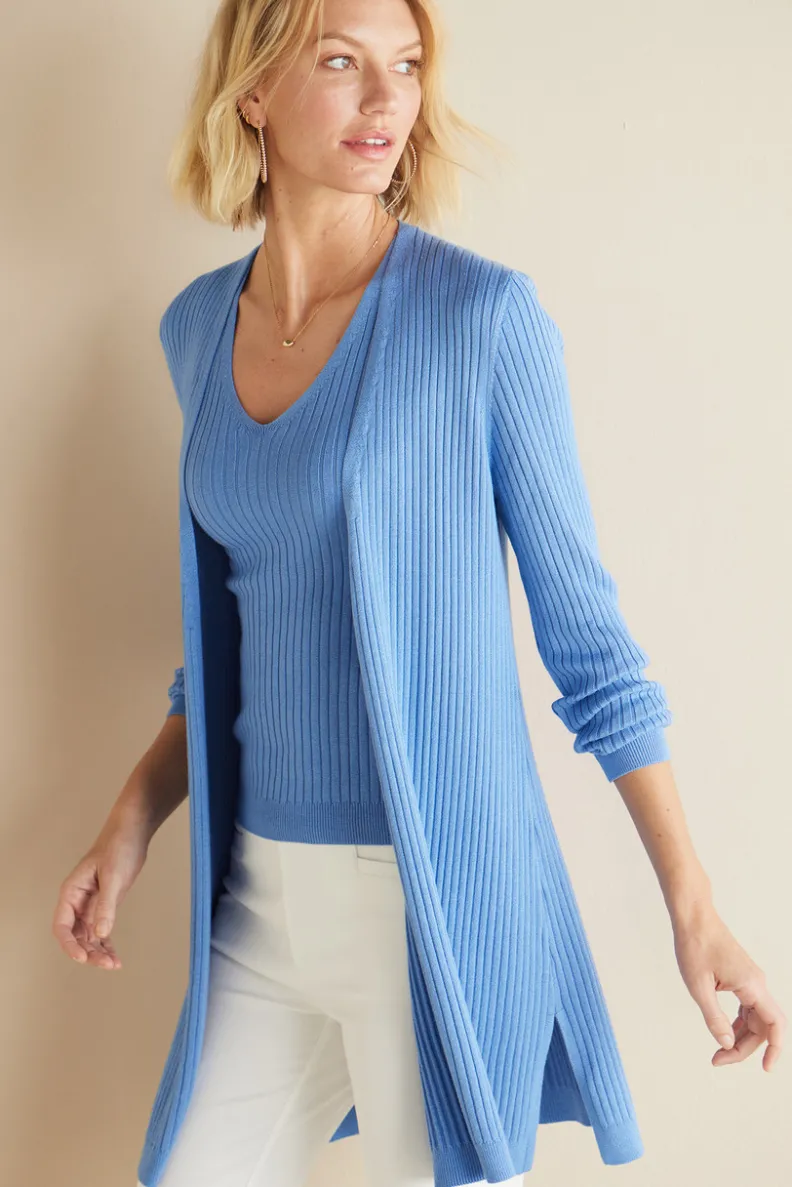 Soft Surroundings Soft Essential Ribbed Long Cardi| Tops|Sweaters & Cardigans