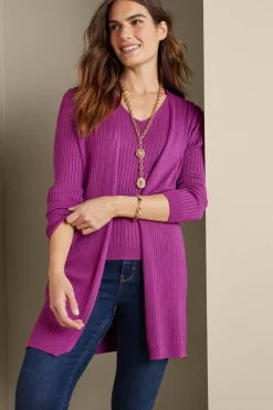Soft Surroundings Soft Essential Ribbed Long Cardi| Tops|Sweaters & Cardigans