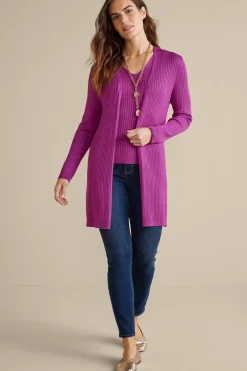 Soft Surroundings Soft Essential Ribbed Long Cardi| Tops|Sweaters & Cardigans