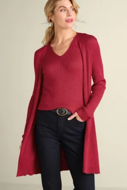 Soft Surroundings Soft Essential Ribbed Long Cardi| Tops|Sweaters & Cardigans