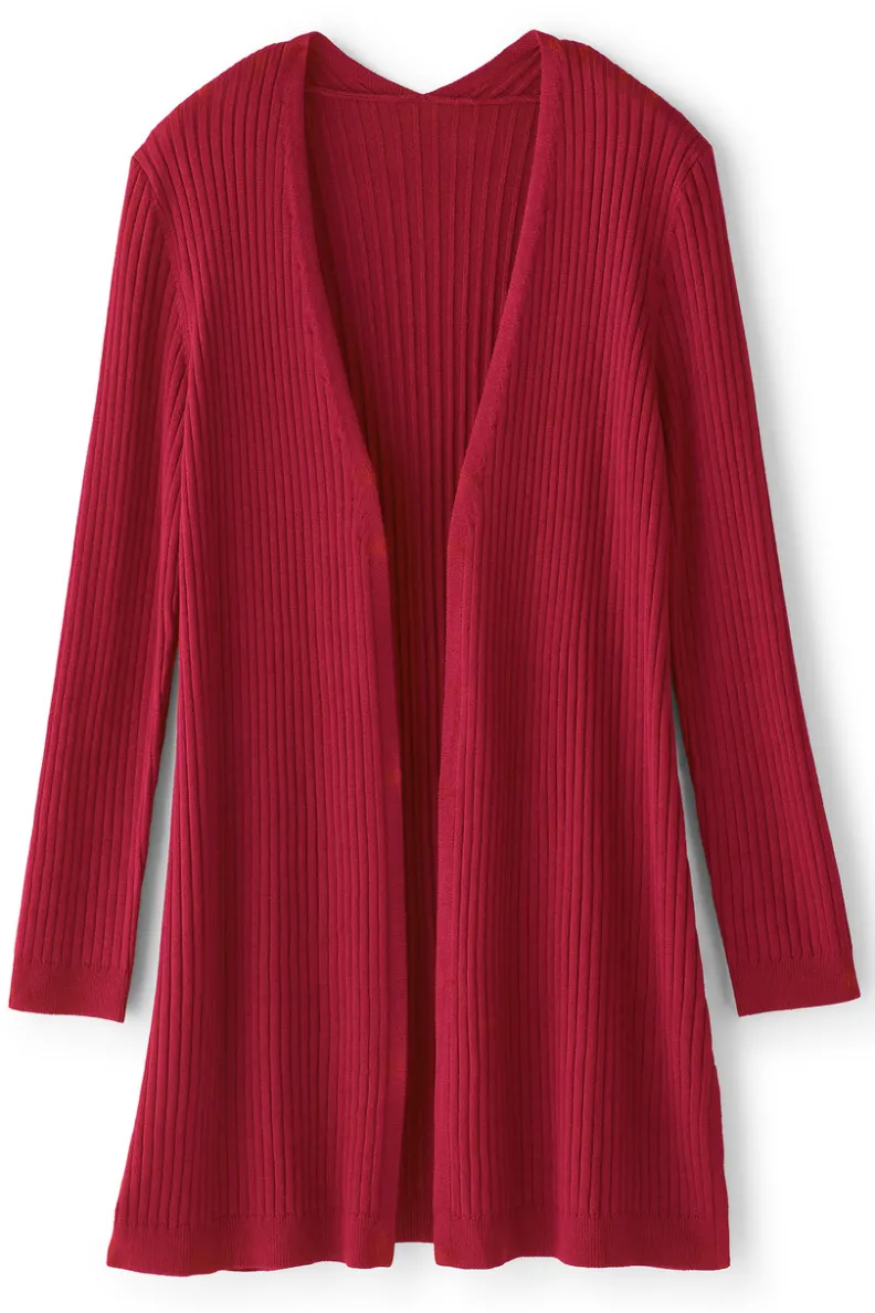 Soft Surroundings Soft Essential Ribbed Long Cardi| Tops|Sweaters & Cardigans