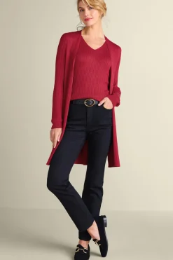 Soft Surroundings Soft Essential Ribbed Long Cardi| Tops|Sweaters & Cardigans