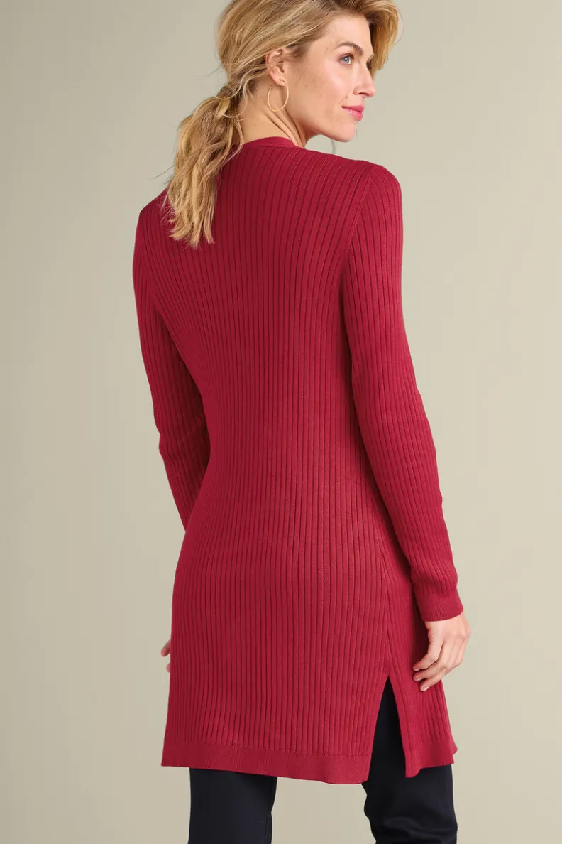 Soft Surroundings Soft Essential Ribbed Long Cardi| Tops|Sweaters & Cardigans