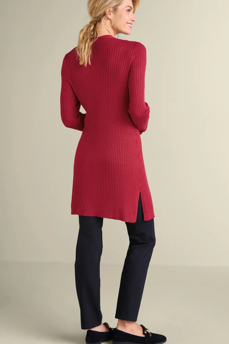 Soft Surroundings Soft Essential Ribbed Long Cardi| Tops|Sweaters & Cardigans