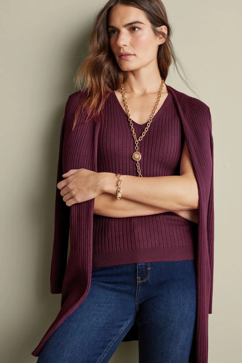 Soft Surroundings Soft Essential Ribbed Long Cardi| Tops|Sweaters & Cardigans