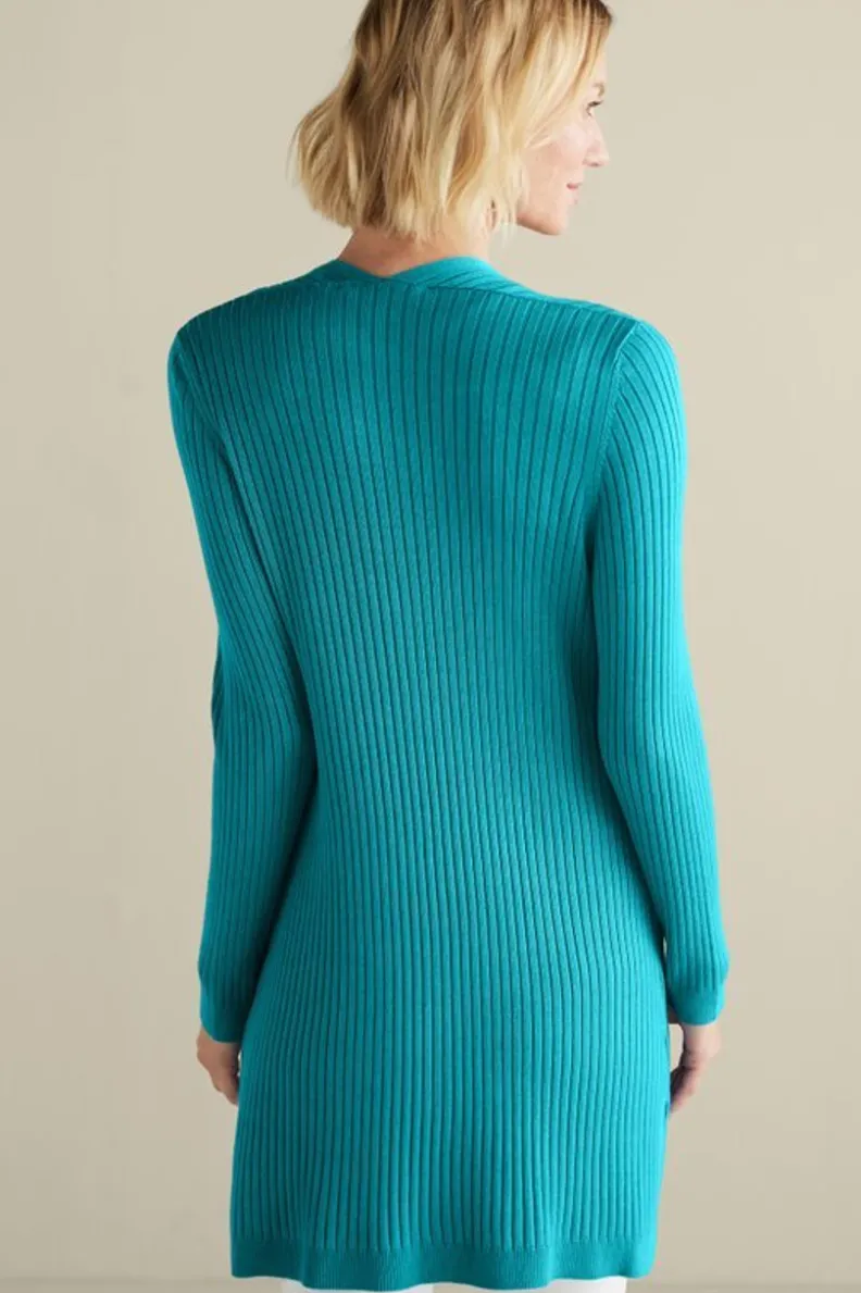 Soft Surroundings Soft Essential Ribbed Long Cardi| Tops|Sweaters & Cardigans