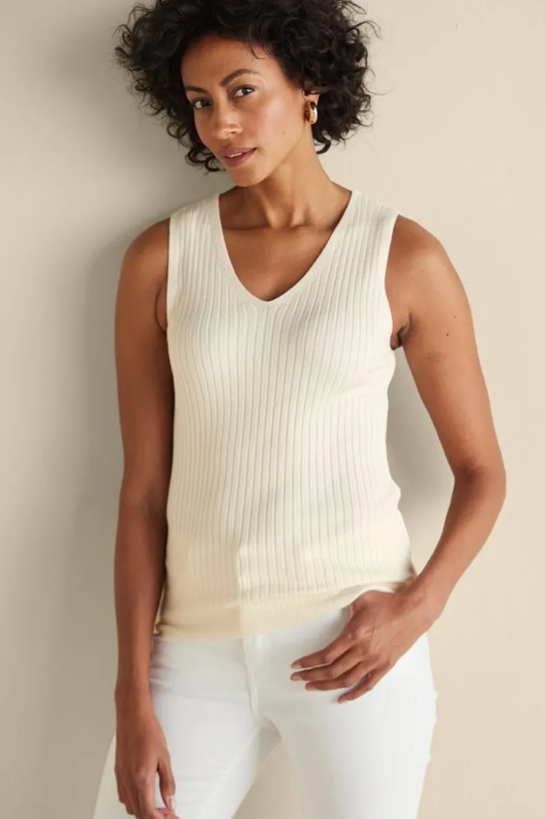 Soft Surroundings Soft Essential Ribbed Sweater Tank| Tops|Sweaters & Cardigans