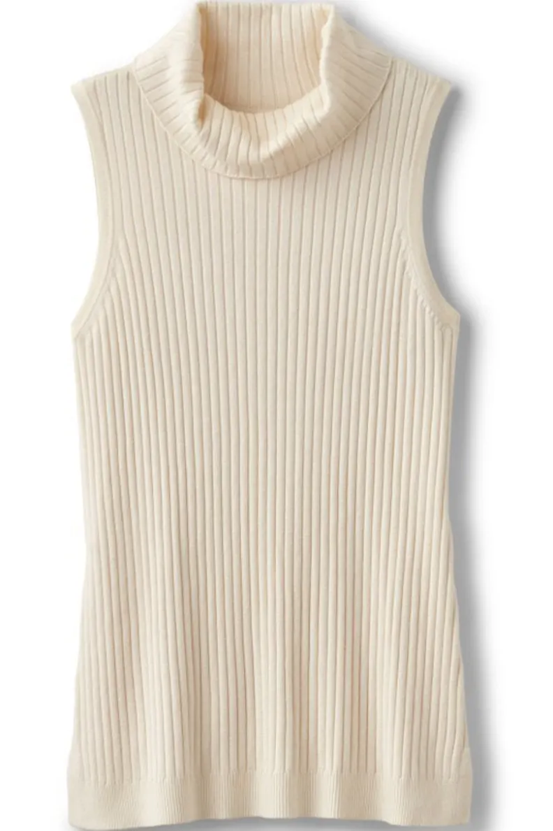 Soft Surroundings Soft Essential Ribbed Turtleneck Tank| Tops|Sweaters & Cardigans