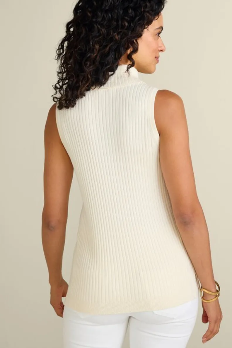 Soft Surroundings Soft Essential Ribbed Turtleneck Tank| Tops|Sweaters & Cardigans