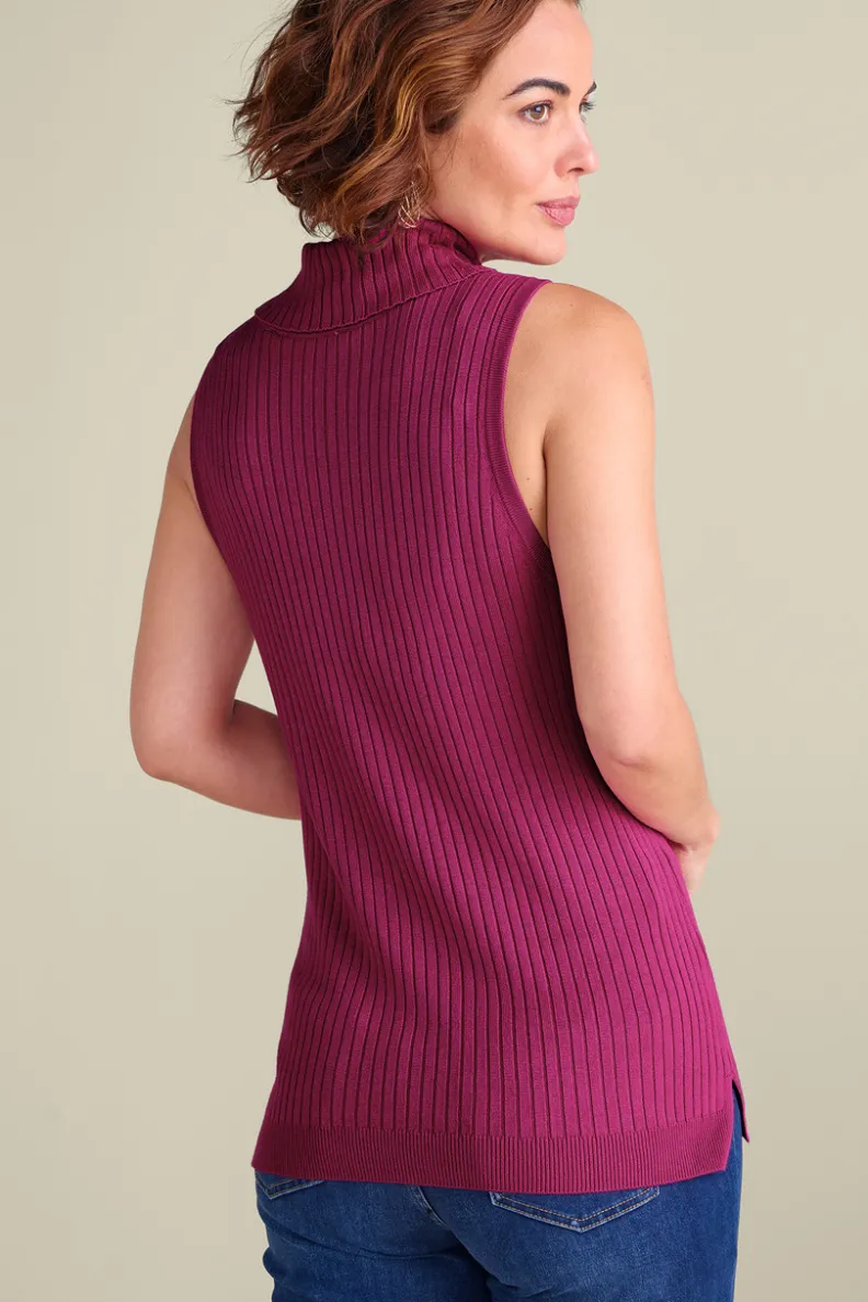 Soft Surroundings Soft Essential Ribbed Turtleneck Tank| Tops|Sweaters & Cardigans