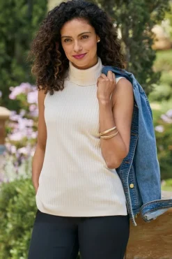 Soft Surroundings Soft Essential Ribbed Turtleneck Tank| Tops|Sweaters & Cardigans
