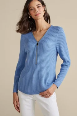 Soft Surroundings Soft Essential Ribbed Valentina Sweater| Tops|Sweaters & Cardigans