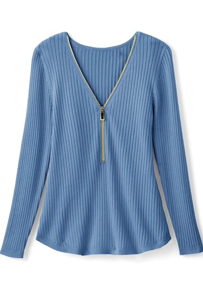 Soft Surroundings Soft Essential Ribbed Valentina Sweater| Tops|Sweaters & Cardigans