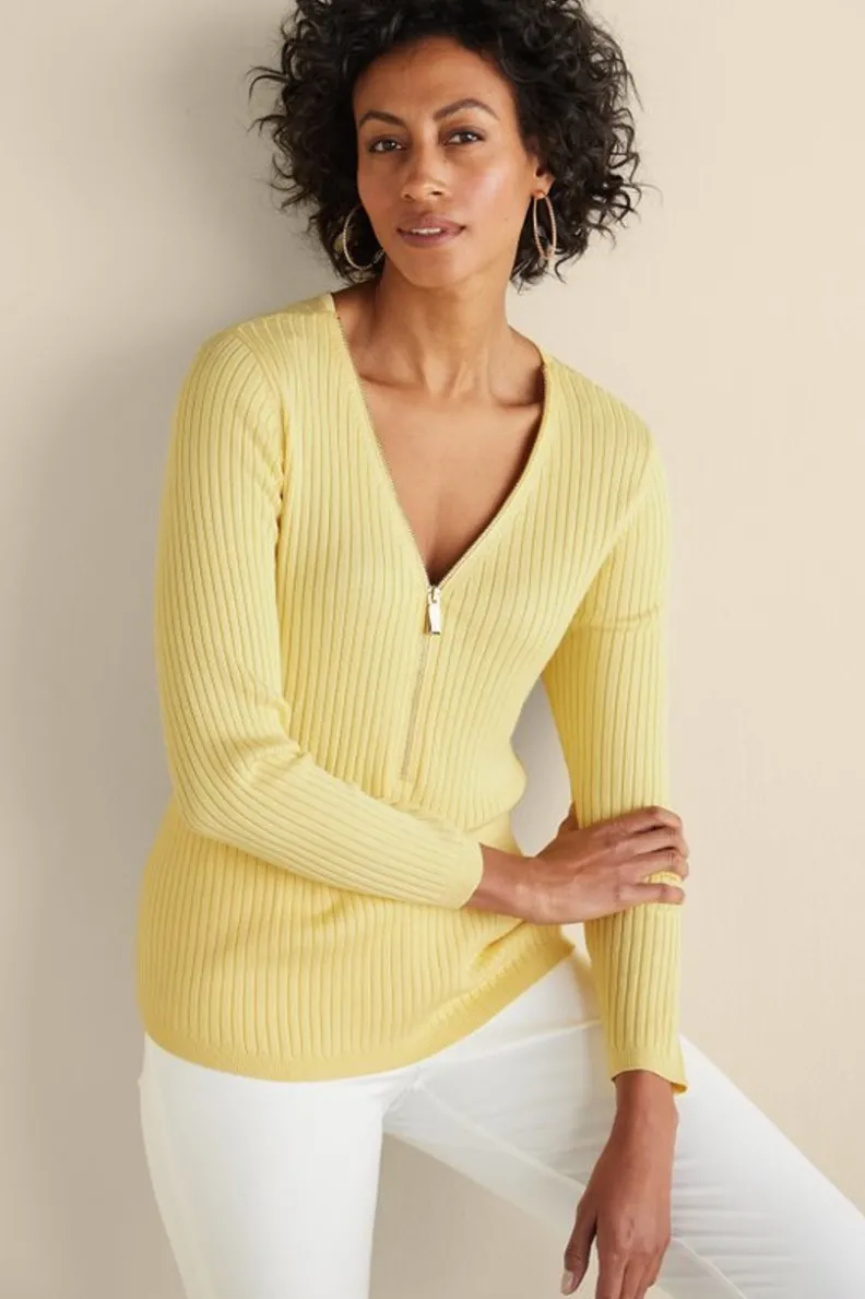 Soft Surroundings Soft Essential Ribbed Valentina Sweater| Tops|Sweaters & Cardigans