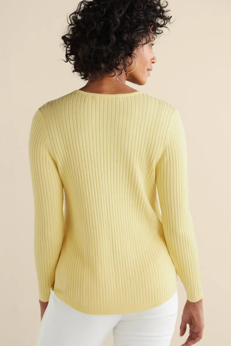 Soft Surroundings Soft Essential Ribbed Valentina Sweater| Tops|Sweaters & Cardigans