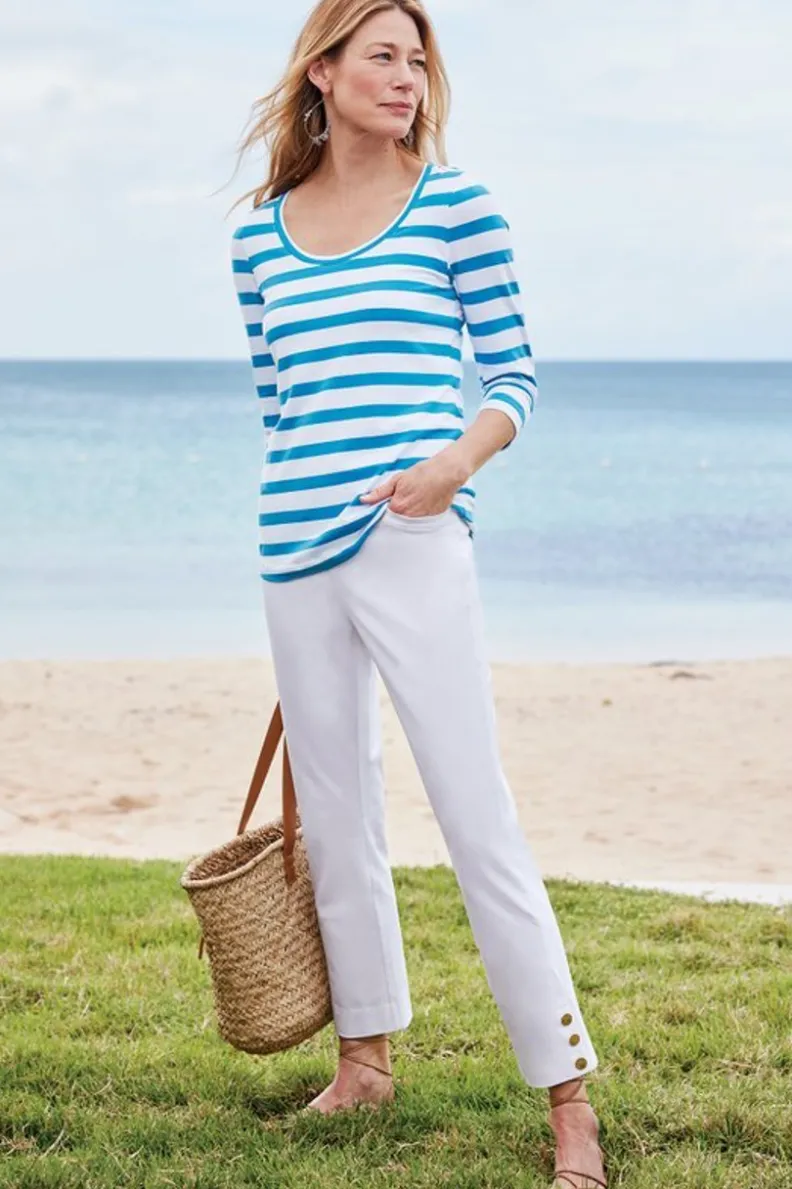 Soft Surroundings Soft Essential Supima 3/4 Sleeve Tee| Tops