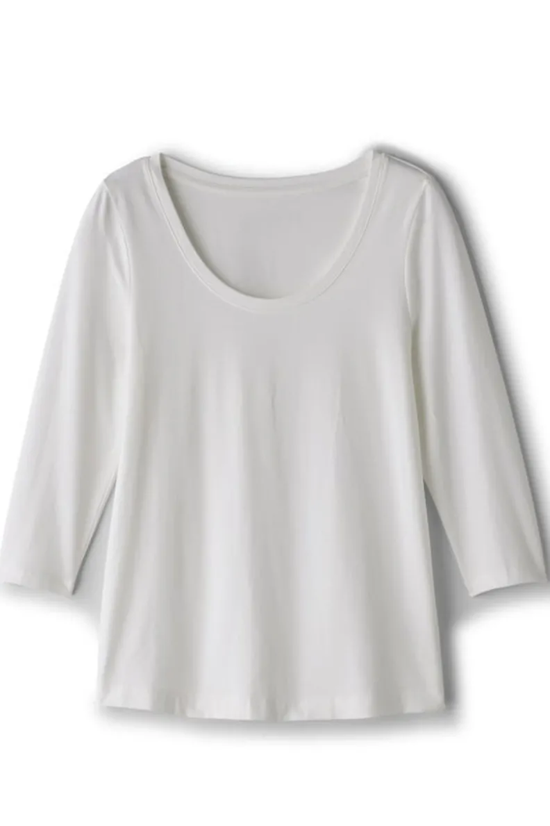 Soft Surroundings Soft Essential Supima 3/4 Sleeve Tee| Tops