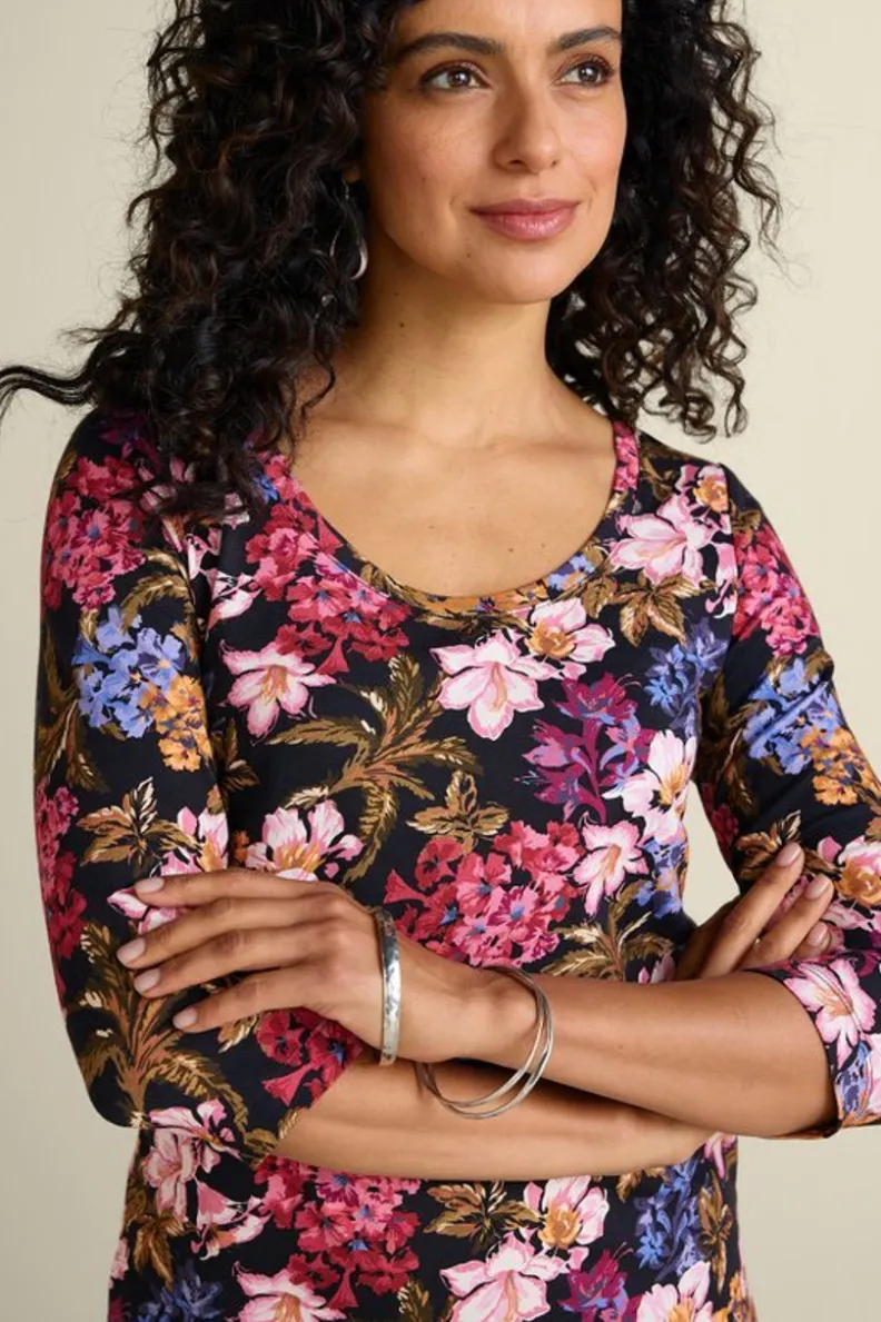 Soft Surroundings Soft Essential Supima 3/4 Sleeve Tee I| Tops