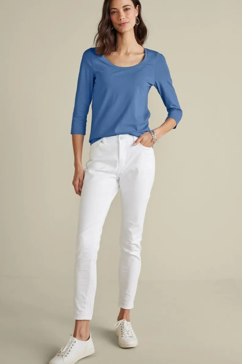 Soft Surroundings Soft Essential Supima 3/4 Sleeve Tee I| Tops