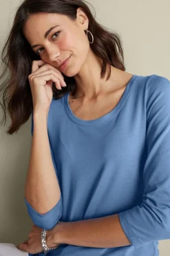 Soft Surroundings Soft Essential Supima 3/4 Sleeve Tee I| Tops