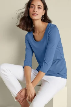Soft Surroundings Soft Essential Supima 3/4 Sleeve Tee I| Tops