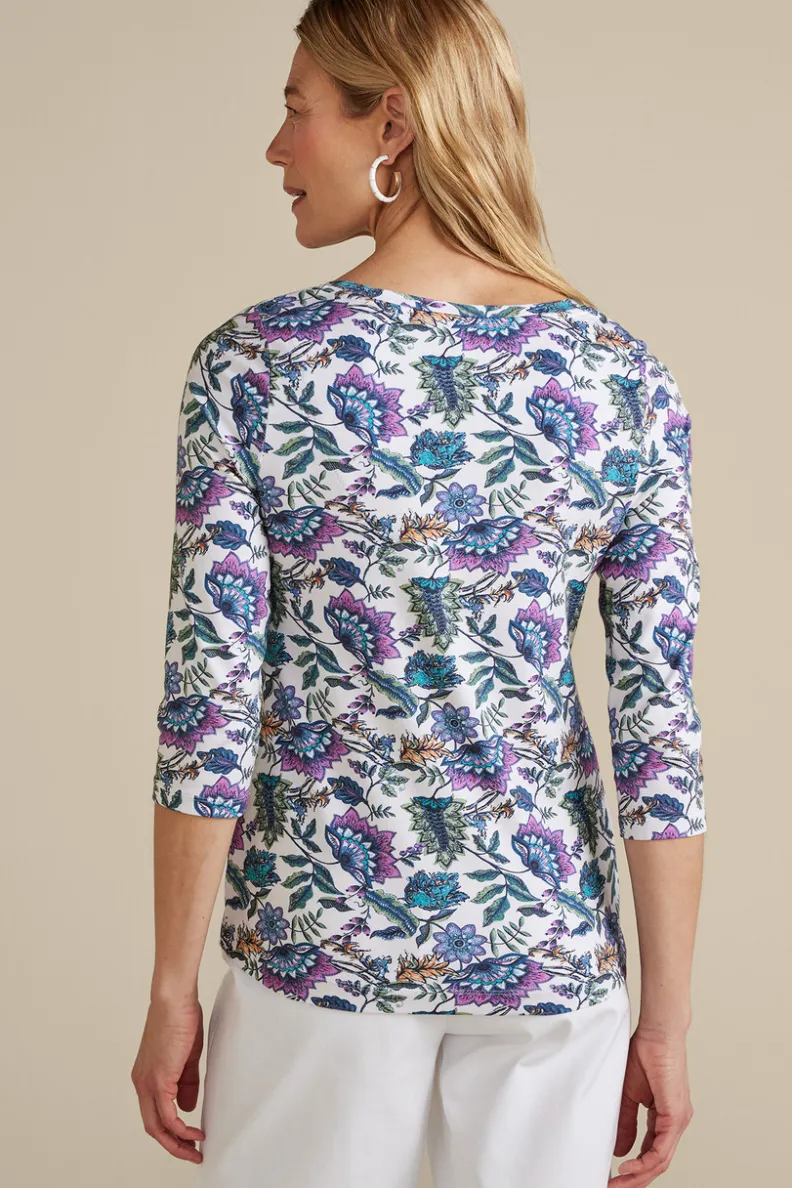 Soft Surroundings Soft Essential Supima 3/4 Sleeve Tee I| Tops