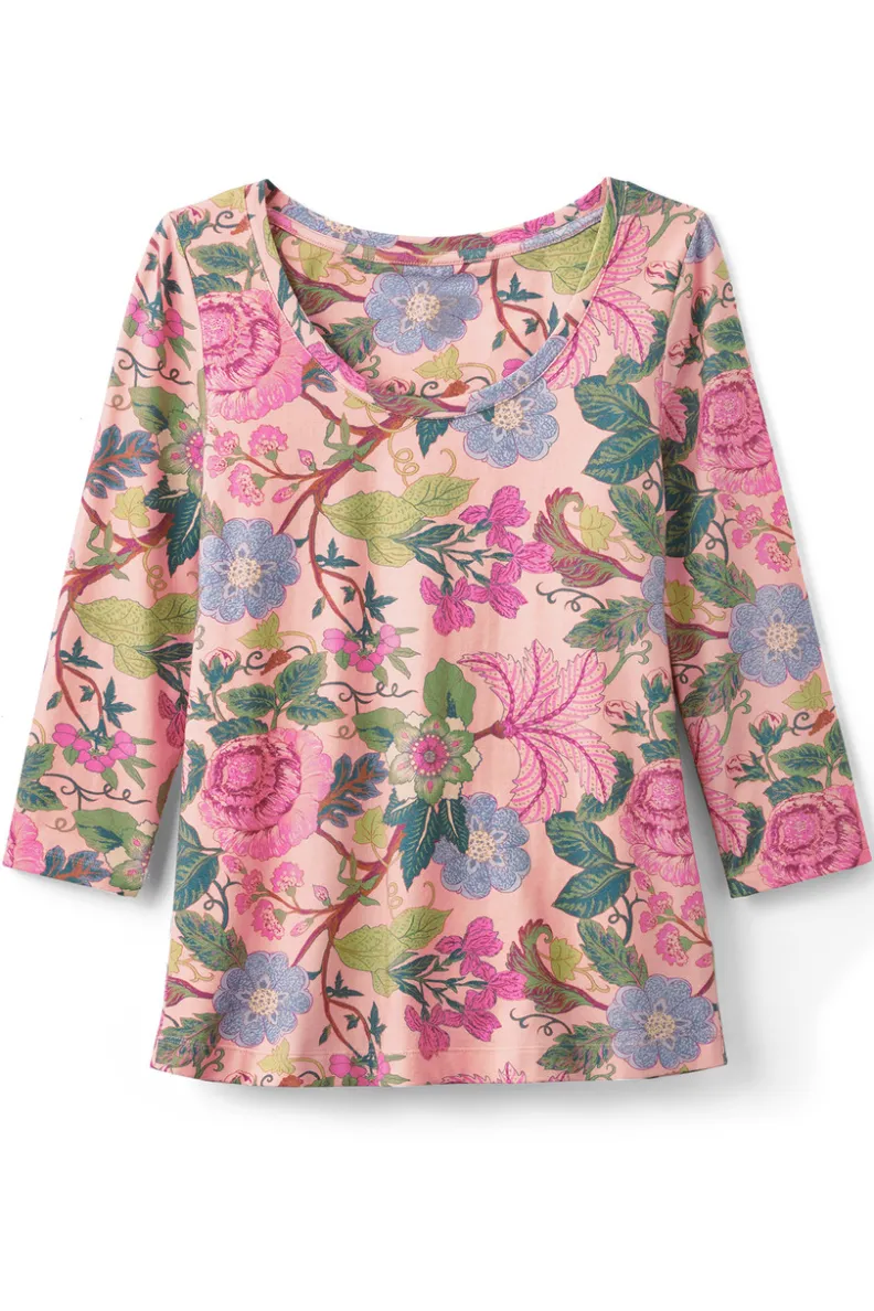 Soft Surroundings Soft Essential Supima 3/4 Sleeve Tee I| Tops