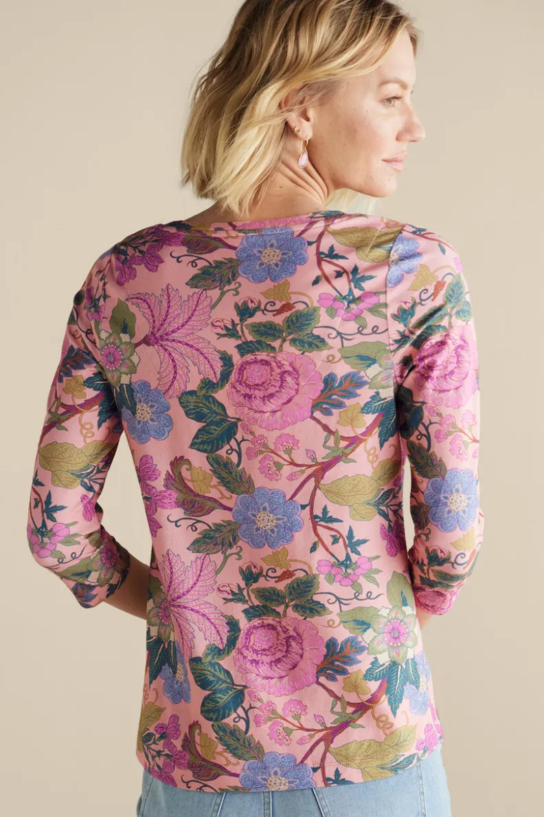 Soft Surroundings Soft Essential Supima 3/4 Sleeve Tee I| Tops