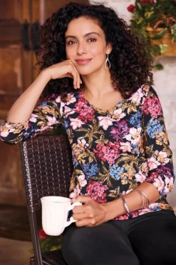 Soft Surroundings Soft Essential Supima 3/4 Sleeve Tee I| Tops