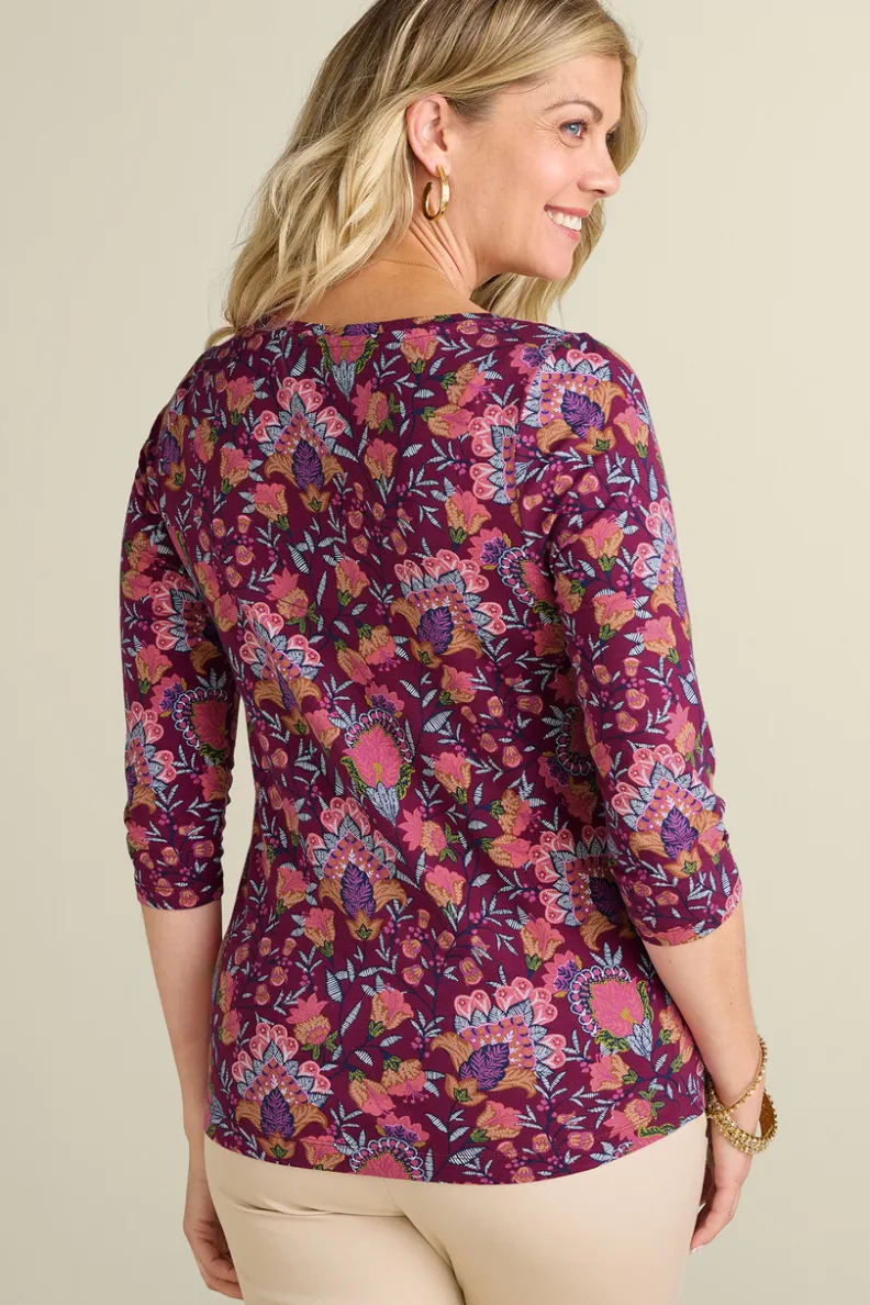 Soft Surroundings Soft Essential Supima 3/4 Sleeve Tee I| Tops