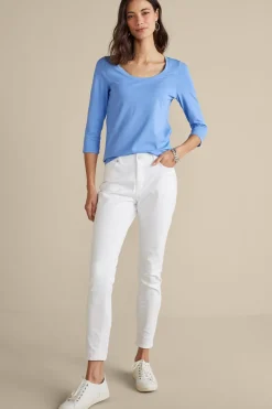 Soft Surroundings Soft Essential Supima 3/4 Sleeve Tee I| Tops