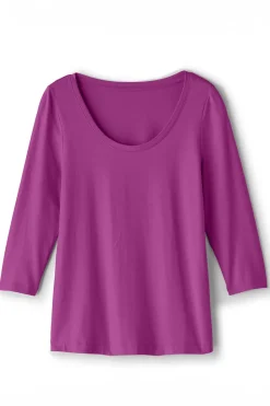 Soft Surroundings Soft Essential Supima 3/4 Sleeve Tee I| Tops