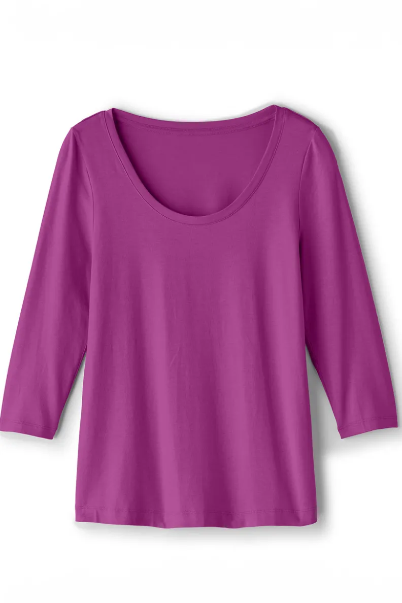 Soft Surroundings Soft Essential Supima 3/4 Sleeve Tee I| Tops